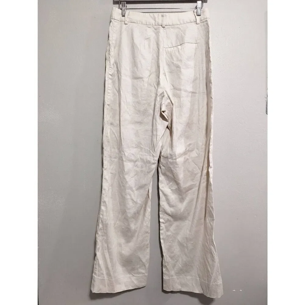Aritzia babaton sadiki linen blend pants size 12